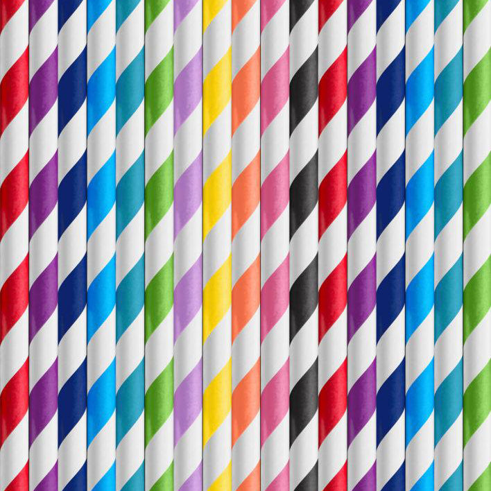 The Tube Map Long - Mix Colour Paper Straw