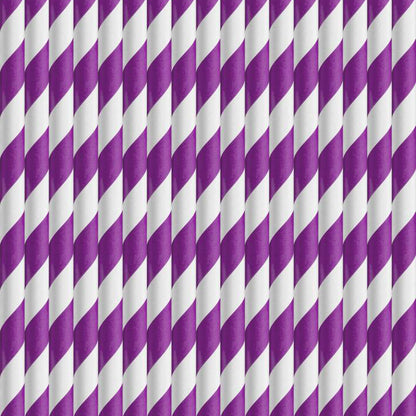 The Metropolitan Line - Purple Stripe Paper Straw